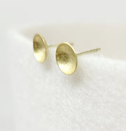 Gold Dish Stud Earrings