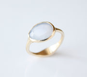 Cloud Chalcedony Gold Ring
