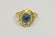Aquamarine Oval Gold Ring