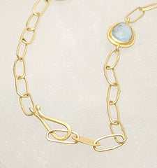 Aquamarine Gold Link Necklace