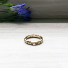 Nesha Notched Thin Gold Ring