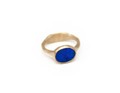 Blue Opal Gold Ring