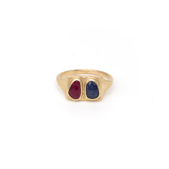 Pink and Blue Sapphire Osmosis Gold Ring