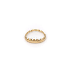 Seed Pearl Crown Gold Ring