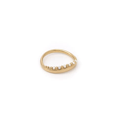 Seed Pearl Crown Gold Ring