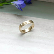 Kanesh Wide Notched Gold Ring