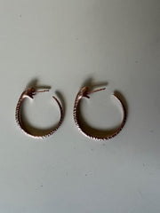 Large 14K Gold Snakebite Hoops with Diamonds