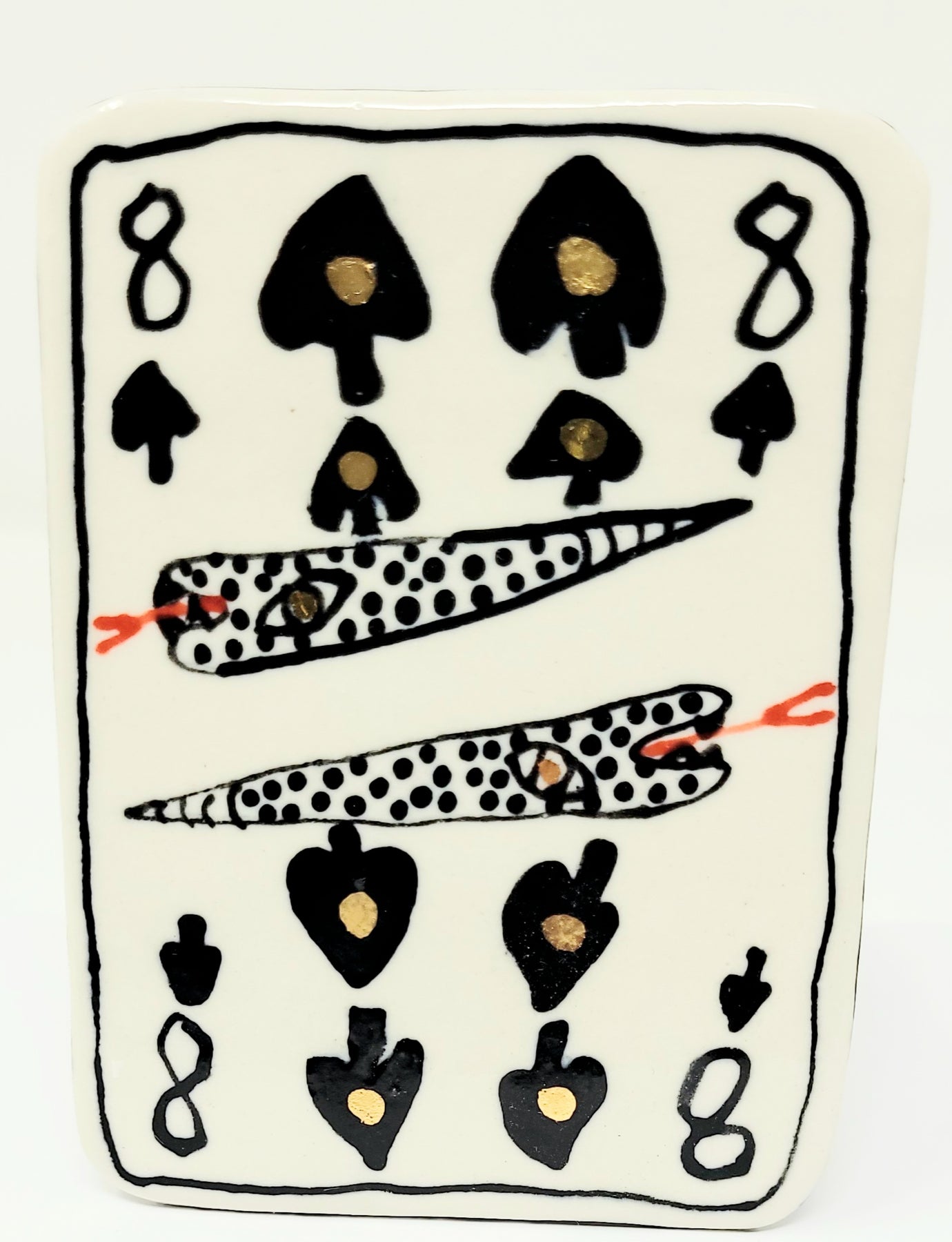 Porcelain Painted Playing Cards by Suzanne Sullivan Ceramics Specific