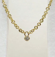 Antique Diamond Gold Link Necklace