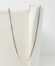 Elongated Paperclip Rose Gold Necklace