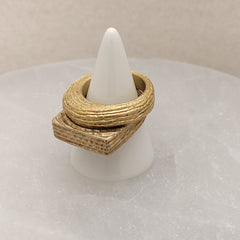 Flat Orbit Brass Stacking Ring