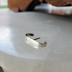 Minimalist Ear Cuff Wide Silver