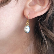Grey Tahitian Keshi Pearl Drop Earrings
