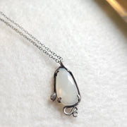 White Moonstone Snake Necklace