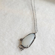 White Moonstone Snake Necklace