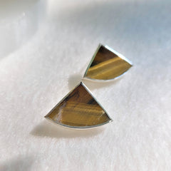 Fan Studs - Tiger's Eye