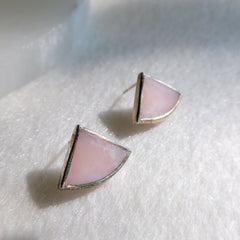 Fan Studs - Pink Opal