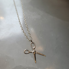 Scissor Silver Necklace