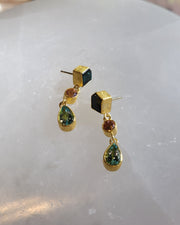 Three Stone Dangle Earrings