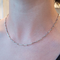 Bone Chain Necklace - Silver