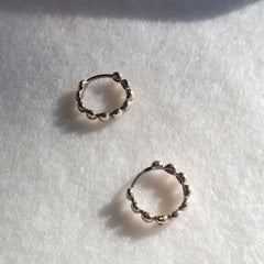 Beaded Huggies - Silver