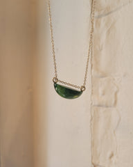 Ocean Mauve Lune Pendant Necklace