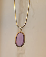 Lavender Open Shift Pendant Necklace
