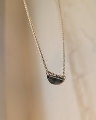 Viridian Small Lune Pendant Necklace