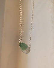 Frosty Ocean Lune Pendant Necklace