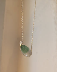 Frosty Ocean Lune Pendant Necklace