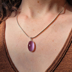 Lavender Open Shift Pendant Necklace
