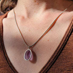 Lavender Open Shift Pendant Necklace