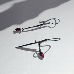 Thorn Hook Earrings - Ruby