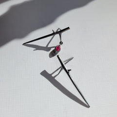 Thorn Post Earrings - Ruby