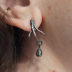 Little Sparrow Earrings - Gray Diamond