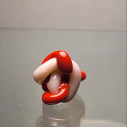 Peppermint Knot Glass Ring