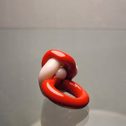 Peppermint Knot Glass Ring