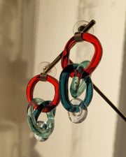 Blue Raspberry Glass Earrings