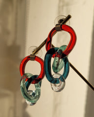 Blue Raspberry Glass Earrings
