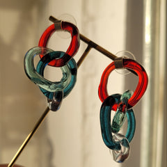 Blue Raspberry Glass Earrings