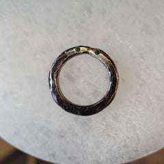 Kissing Snake Ring - Tsavorite Eyes