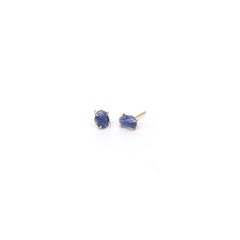 Blue Sapphire Gold Prong Earrings