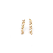 Gold Pearl Pillar Studs