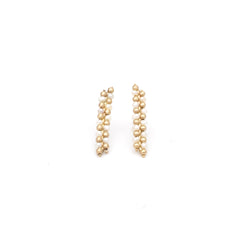 Gold Pearl Pillar Studs