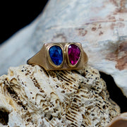 Pink and Blue Sapphire Osmosis Gold Ring