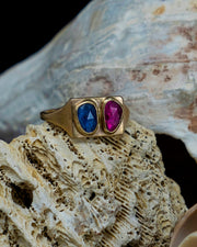 Pink and Blue Sapphire Osmosis Gold Ring