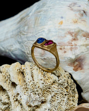 Pink and Blue Sapphire Osmosis Gold Ring