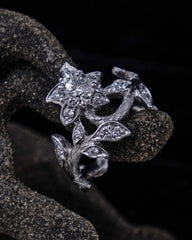 Flower & Vine Diamond Platinum Ring