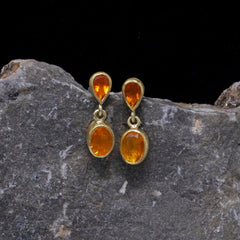 Fire Opal Drop Earrings