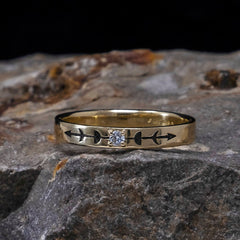 Diamond Moon Phase Ring -  Gold